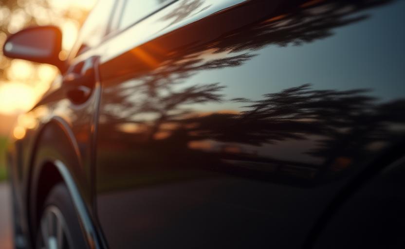 Nachheraufnahme eines BMW 3er mit spiegelndem Lack nach Ultimate Paket