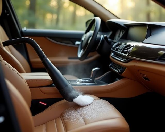 Gründliche Interieur-Reinigung mit Dampfreiniger und Lederpflege